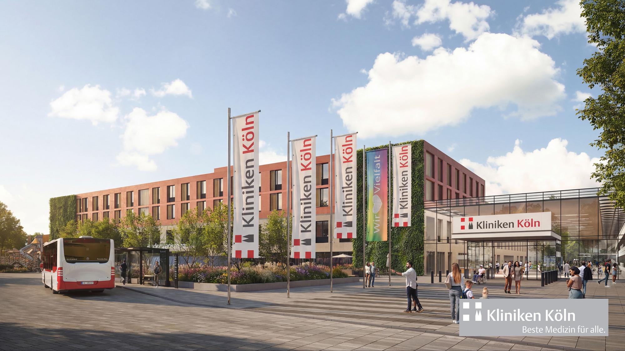 Am neuen Haupteingang zum Gesundheitscampus Merheim soll es eine eigene KVB-Haltestelle geben.