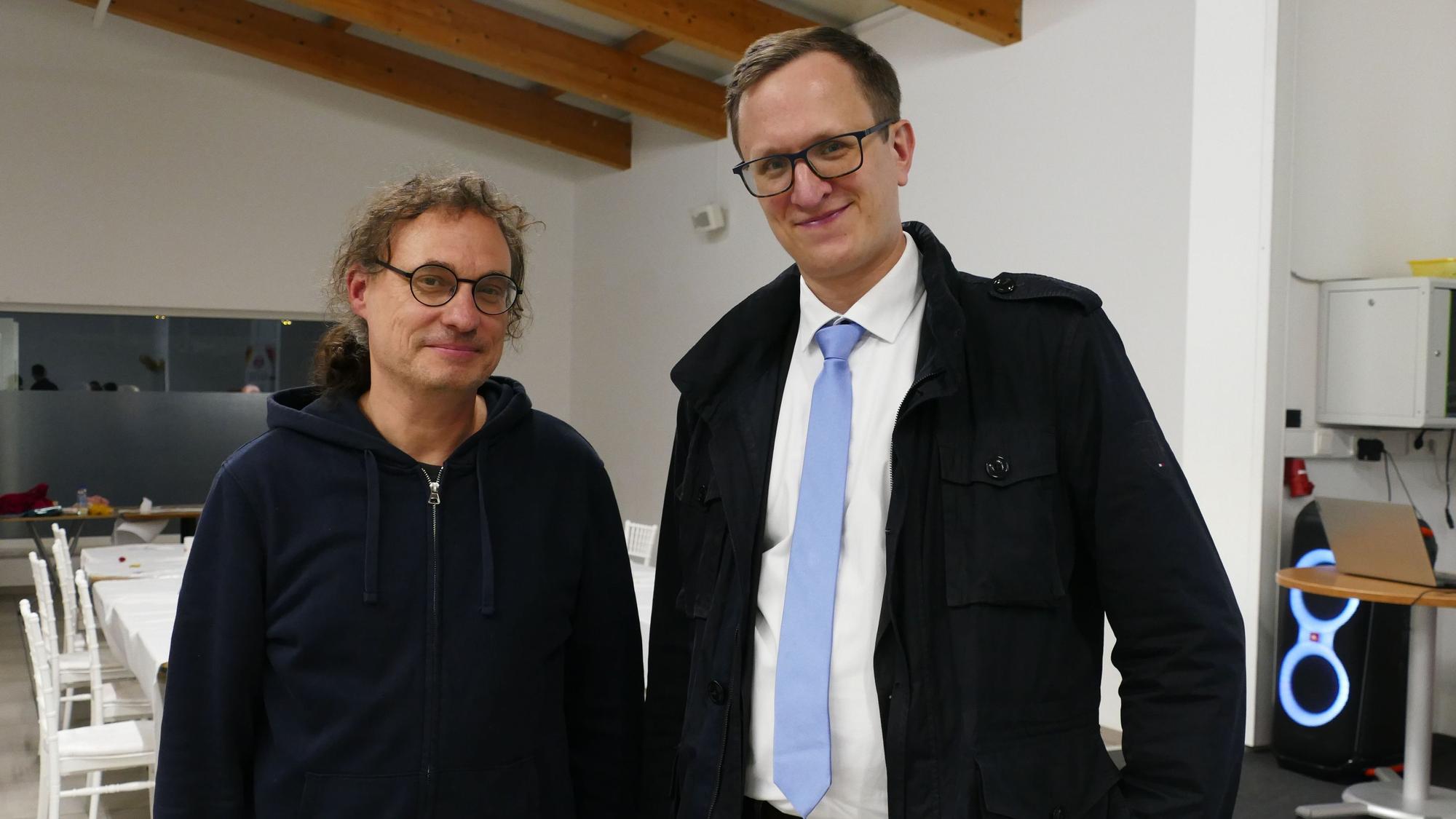 Matthias Lenz, evangelischer Pfarrer in Siegburg, und André Schröder, Referent am Katholisch-Sozialen Institut auf dem Michaelsberg.