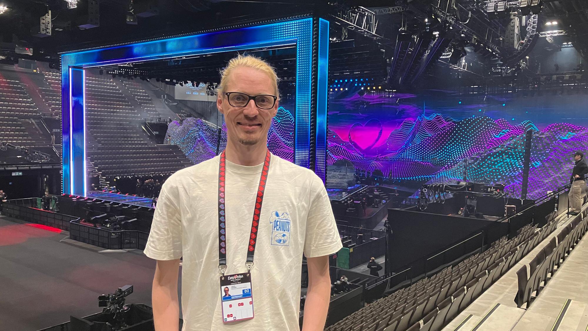 Lukas Heinser beim ESC 2025 in Basel.