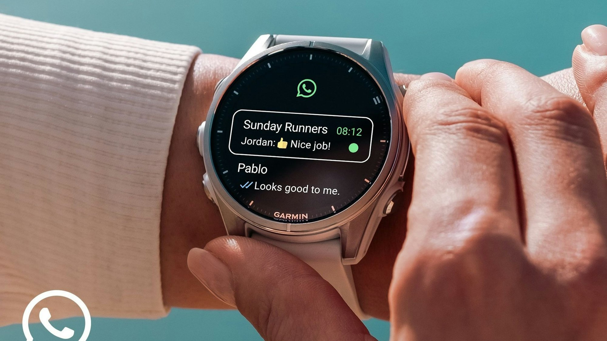 WhatsApp auf einer Garmin-Smartwatch