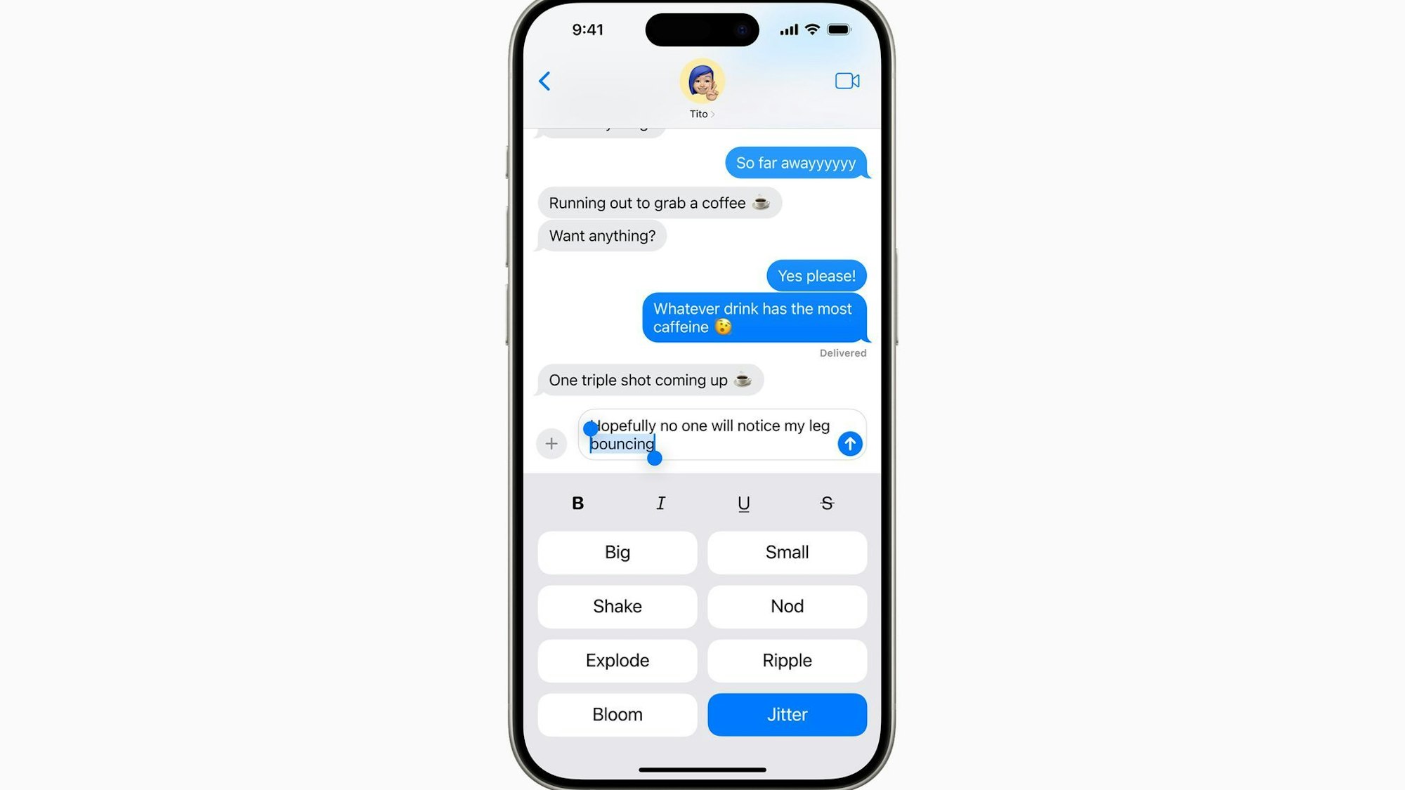 iMessage mit animierten Texteffekten bei Apple