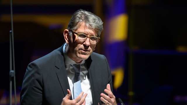 Wolfram Weimer (parteilos), Staatsminister für Kultur und Medien, spricht zur Eröffnung der Leipziger Buchmesse.