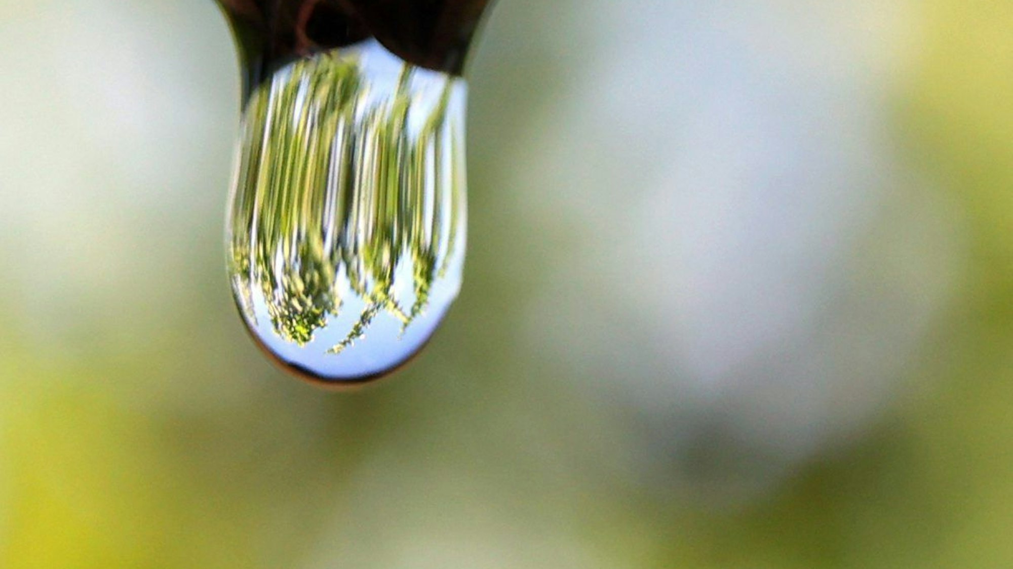 Ein Wassertropfen mit Spiegelung. Am Sonntag ist Weltwassertag. (Symbolbild)