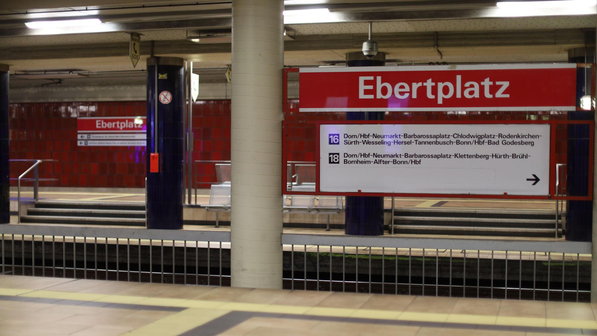 Keine Bahnen fuhren am Mittwoch (18. März) auch am Ebertplatz (Archivbild).