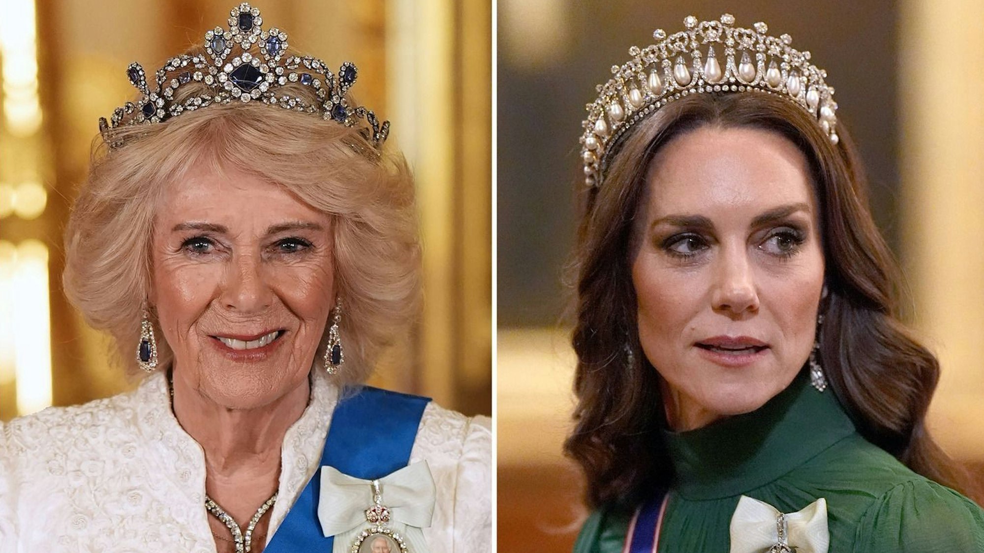 Bildercollage Königin Camilla und Prinzessin Kate