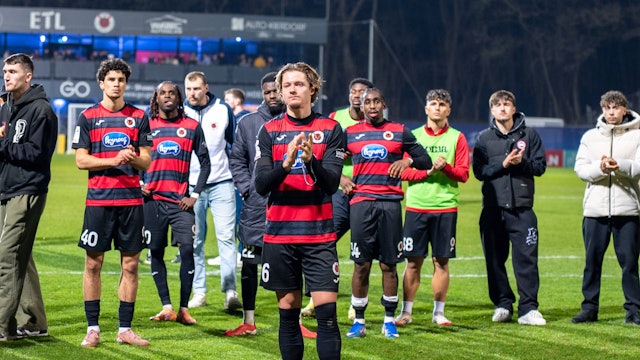 Deutschland: 3.Liga 2025 / 2026 - FC Viktoria Köln vs TSV 1860 München - 28. Spieltag - Sportpark Höhenberg-Stadion Köln: nach der Niederlage Tobias Eisenhuth FC Viktoria Köln, 6 *** Germany 3 Liga 2025 2026 FC Viktoria Köln vs TSV 1860 München 28 Matchday Sportpark Höhenberg Stadion Köln after the defeat Tobias Eisenhuth FC Viktoria Köln, 6 Copyright: xOrhanxHabashx