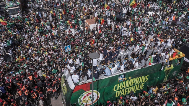 Der gesamte Senegal feierte den Sieg der Fußballnationalmannschaft beim Africa Cup frenetisch.
