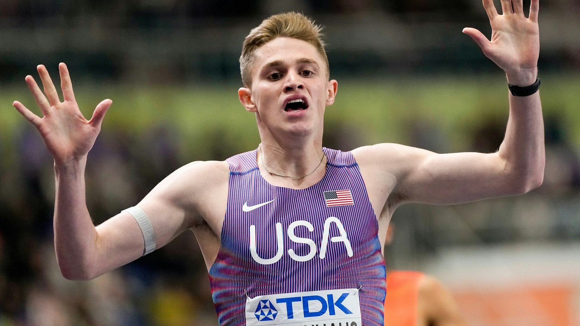 Der jüngste Leichtathletik-Weltmeister: Der Amerikaner Cooper Lutkenhaus.