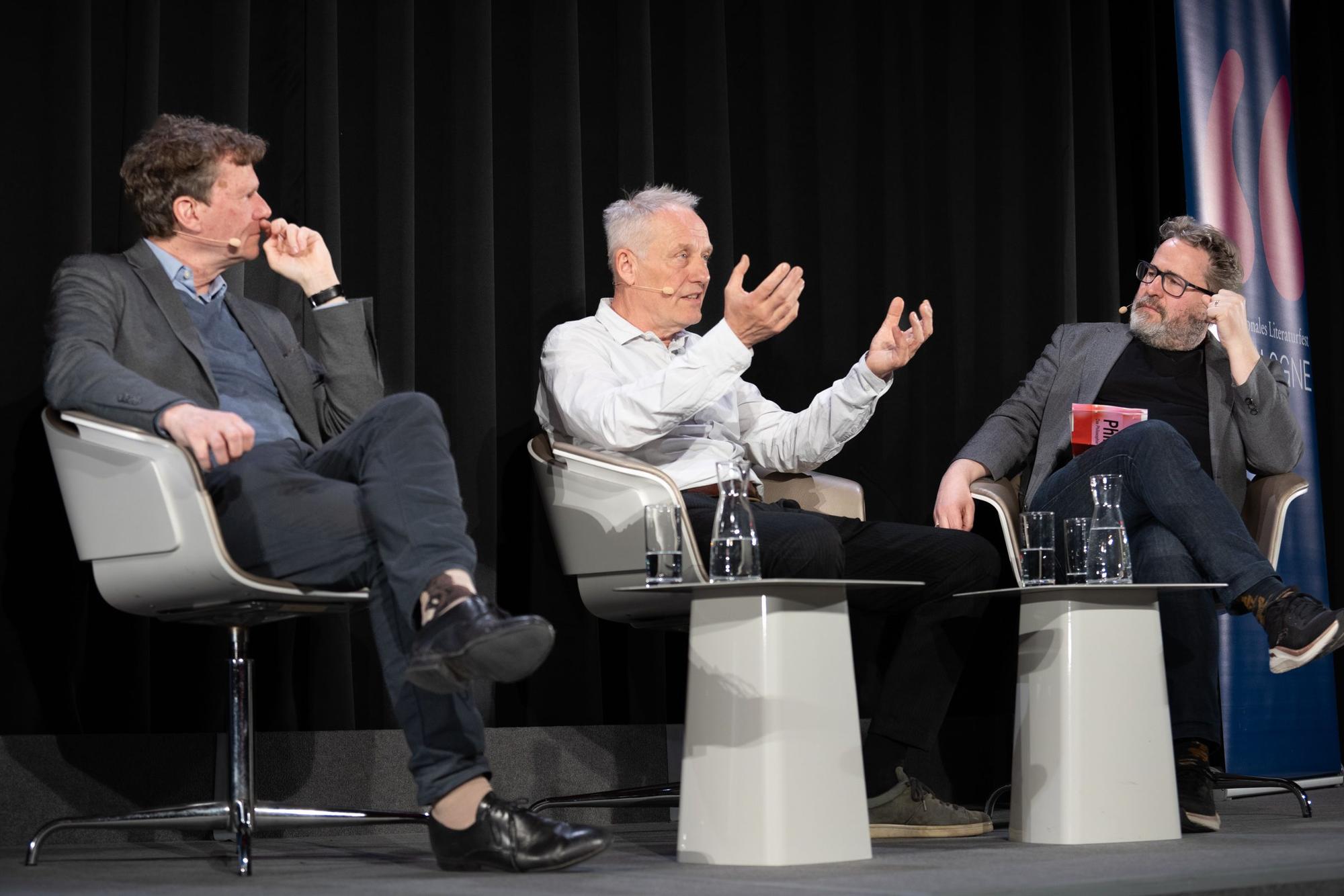 Hartmut Rosa (l.) und Christian Streich bei der lit.Cologne