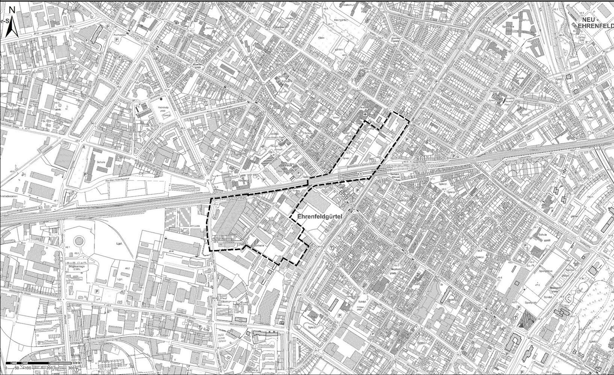 Die schwarz umrandete Schutzzone für Clubs.