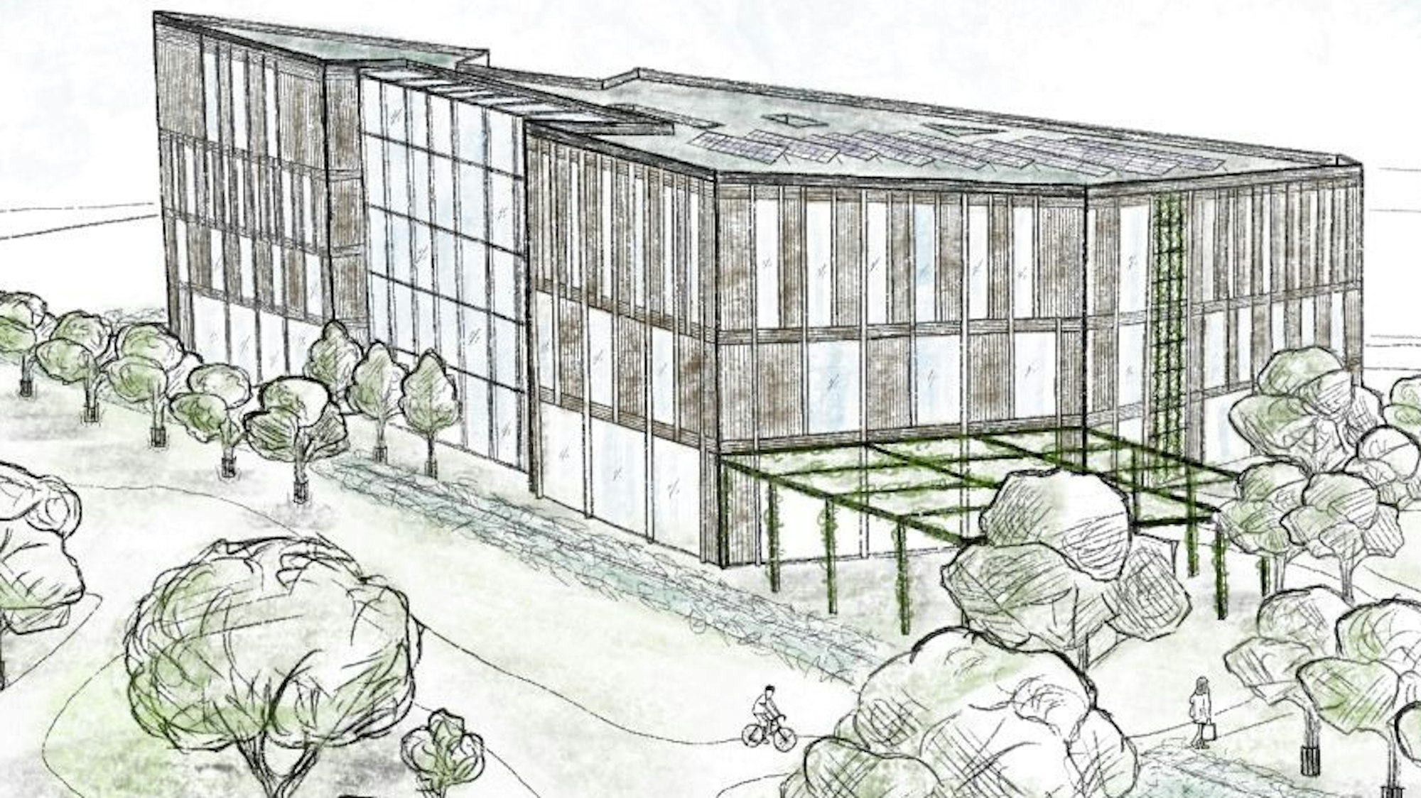 Zu sehen ist ein Entwurf des künftigen Gebäudes.