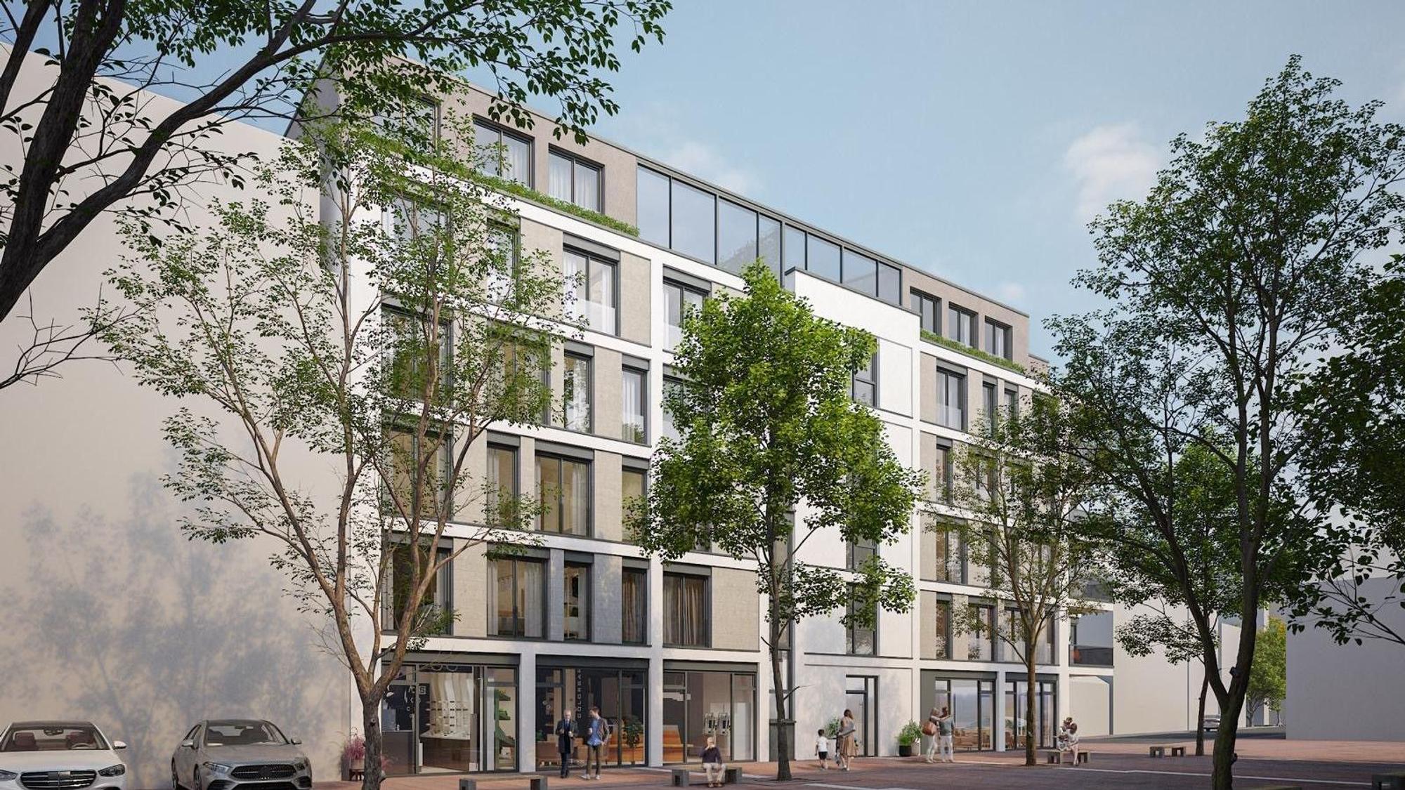 Der Architektenentwurf für den Naubau an der Neuen Poststraße 2.
