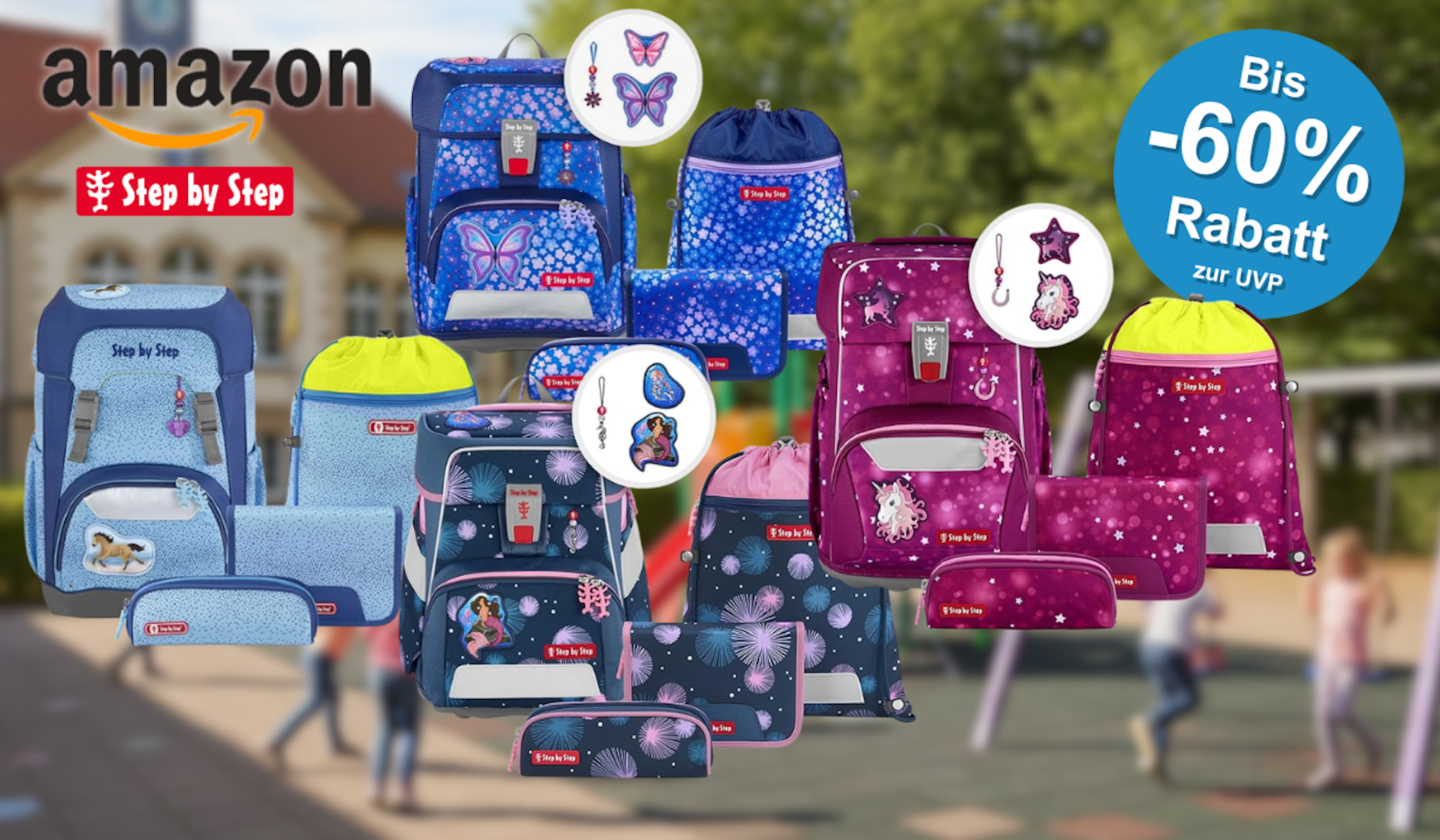 Auf dem Bild sind verschiedene Produkte der Marke Step By Step zu sehen