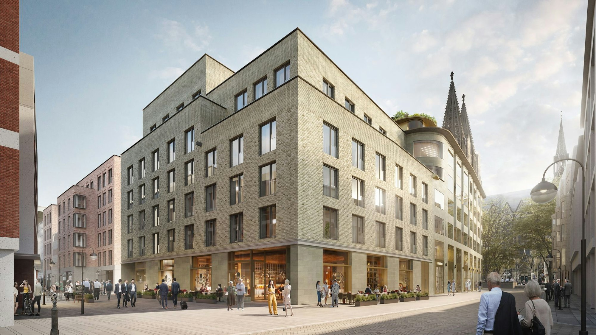 Das sogenannte Goldschmied-Carré: Vorne das neue Hotel, im Hintergrund Richtung Dom der Büro-Teil.