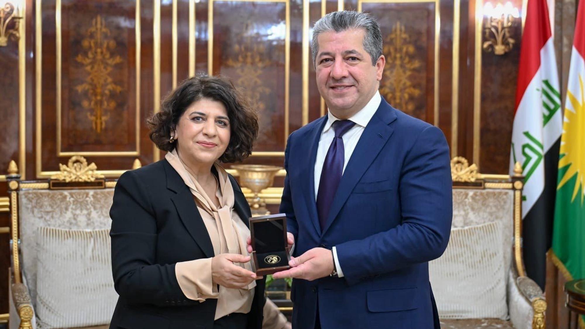 Berivan Aymaz traf in der Autonomen Republik Kurdistan Ministerpräsident Masrur Barzani.