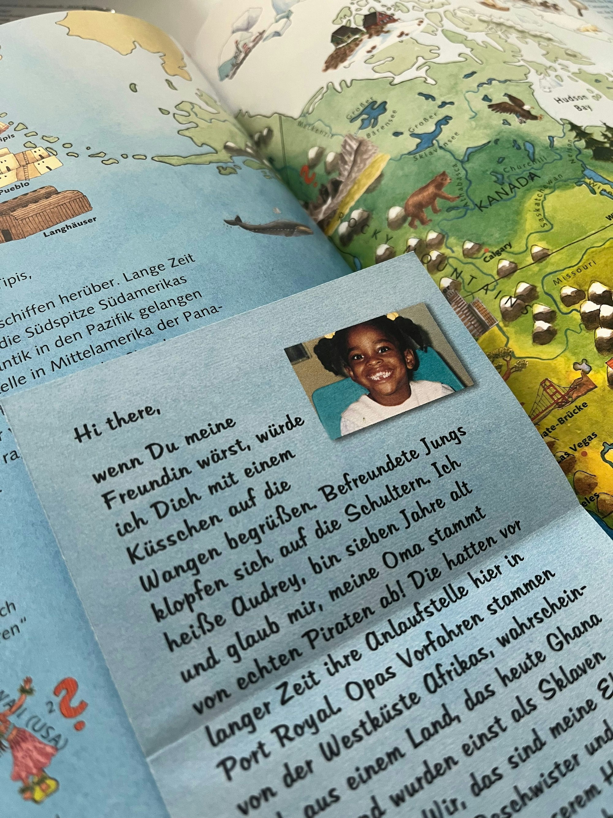 Briefe von echten Kindern wie Audrey aus Jamaika.