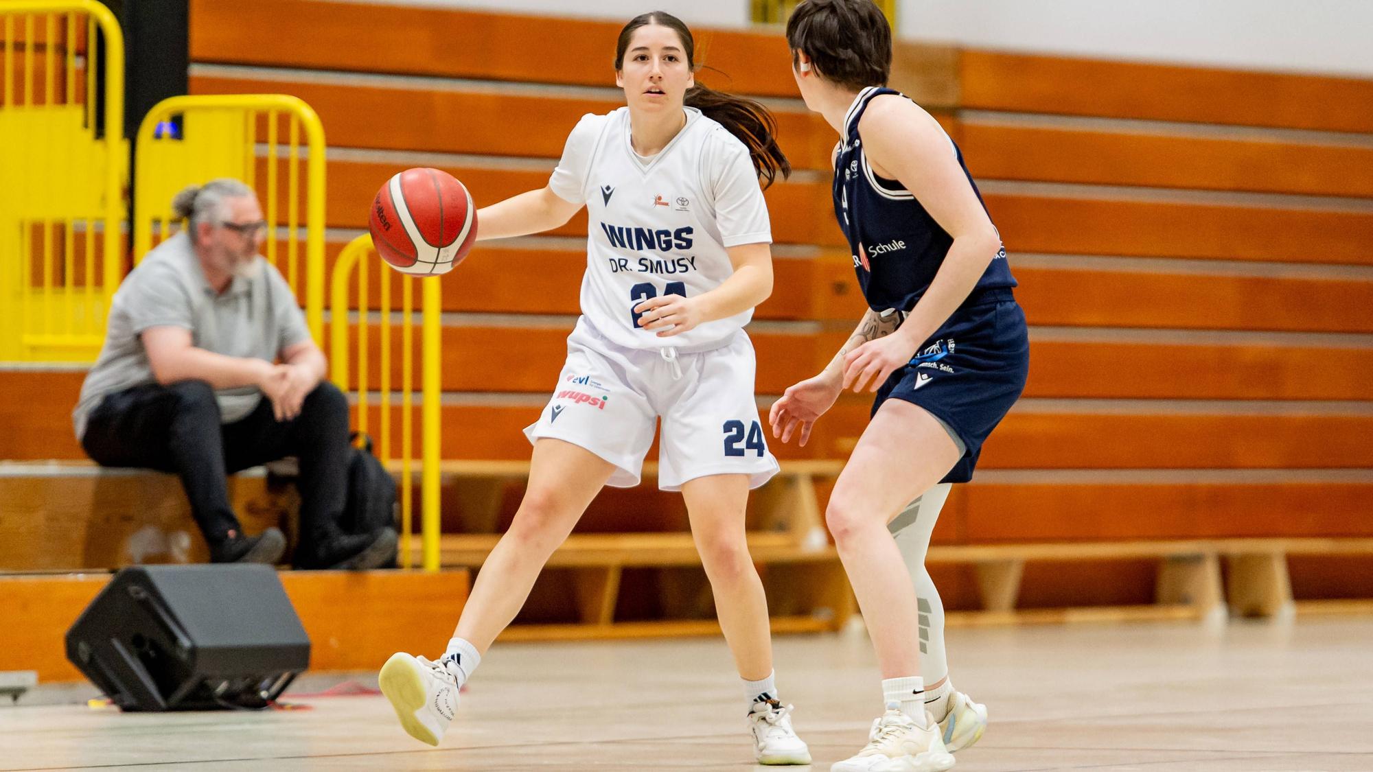 Kendra Parra Wings Leverkusen,No.24 in Aktion DEU, Leverkusen, 25.01.2026 Basketball, Damen 2.Bundesliga Nord, 16. Spieltag, Wings Leverkusen - Eintracht Braunschweig Lion Pride *** Kendra Parra Wings Leverkusen,No 24 in action DEU, Leverkusen, 25 01 2026 Basketball, Women 2 Bundesliga Nord, 16 Matchday, Wings Leverkusen Eintracht Braunschweig Lion Pride