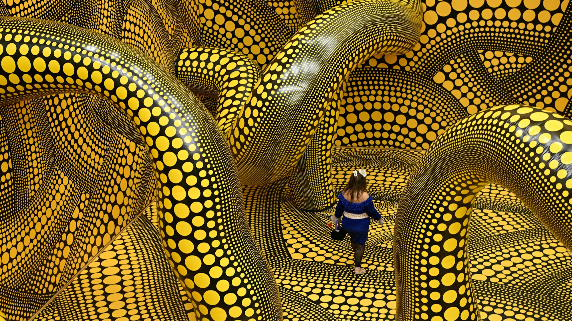 Die Installation Infinity Mirrored Room ist aktuell im Museum Ludwig zu sehen. Die Sonderausstellung „Yayoi Kusama“ läuft seit dem 14. März und geht bis zum 2. August.