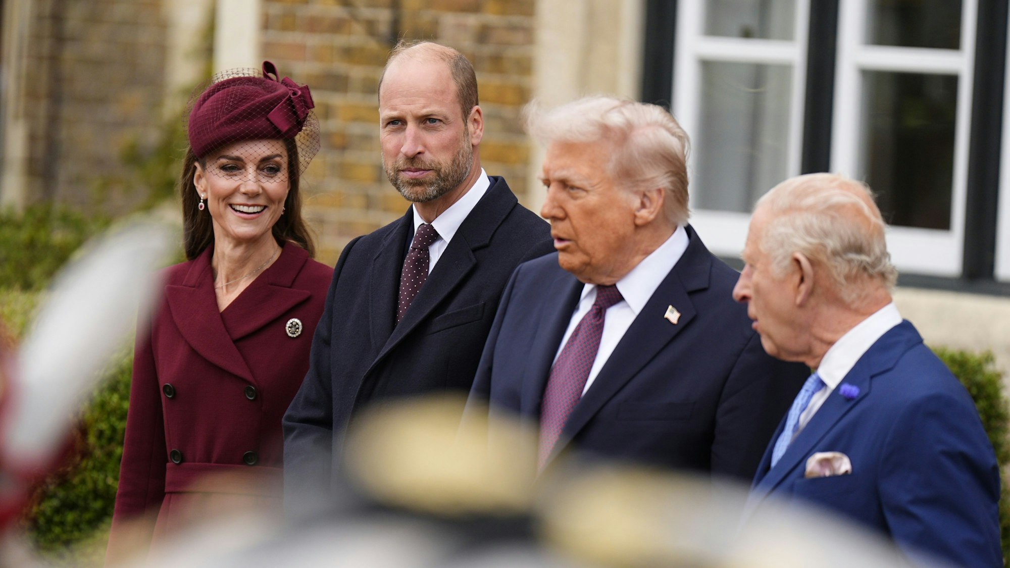 Prinzessin Kate, Prinz William, Donald Trump und König Charles beim Staatsbesuch des US-Präsidenten im September 2025.