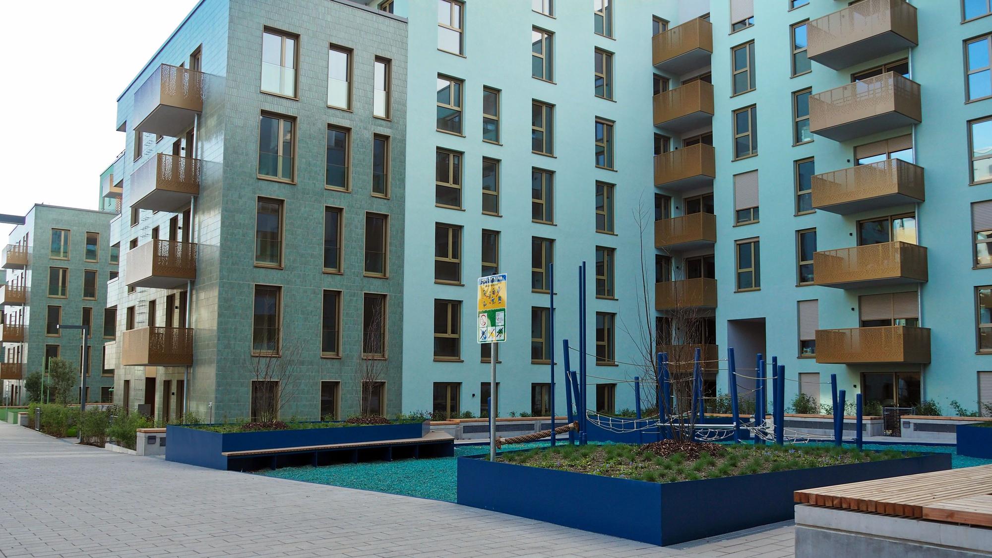 Das neue Quartier ist autofrei. Die ersten Wohnungen sind bereits bezogen.