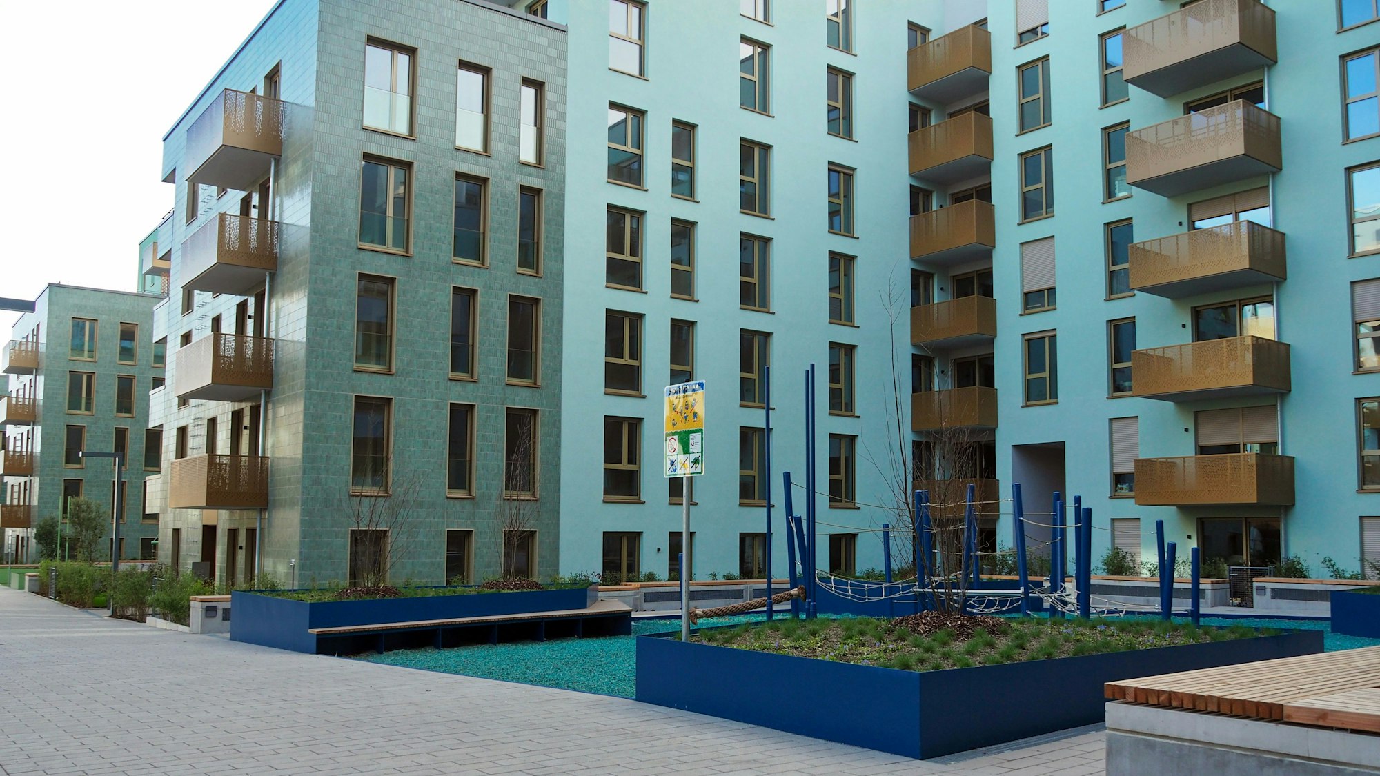 Das neue Quartier ist autofrei. Die ersten Wohnungen sind bereits bezogen.