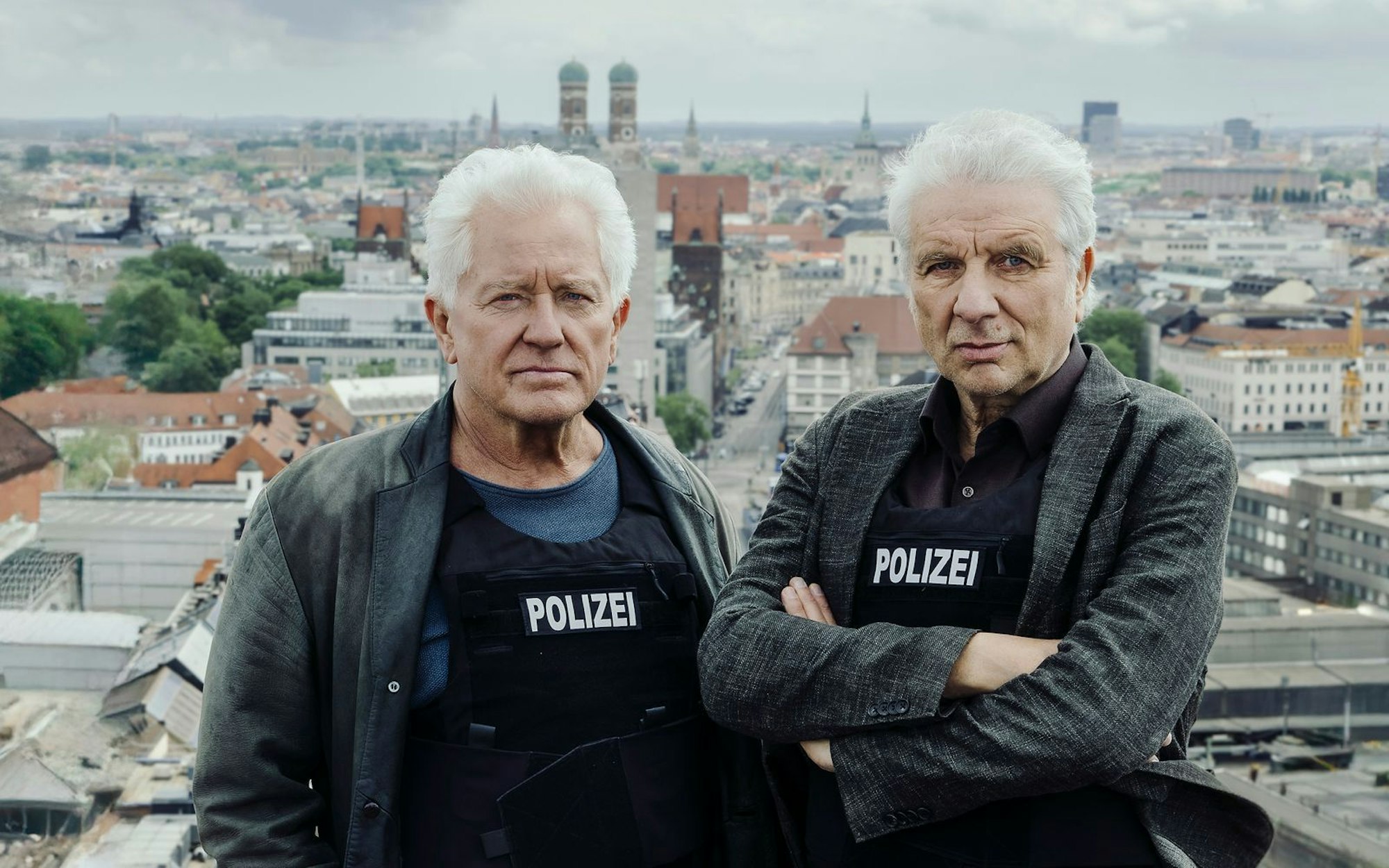 Franz Leitmayr (Udo Wachtveitl, links) und Ivo Batic (Miroslav Nemec) ermitteln an Ostern ein letztes Mal. Bereits im Mai pausiert die gesamte „Tatort“-Reihe. (Bild: BR/NEUESUPER GmbH/Hendrik Heiden)