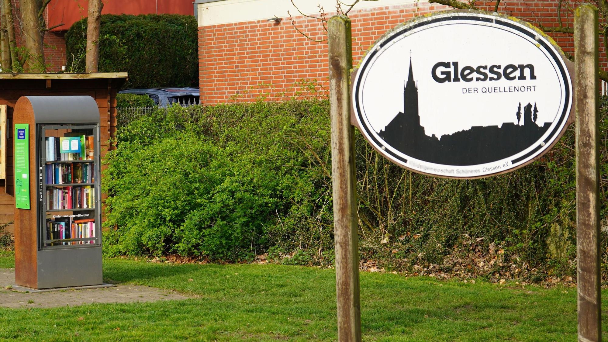 Das Bild zeigt ein Ortsschild von Bergheim-Glessen.