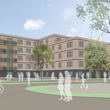 Die Visualisierung des Architekturbüros zeigt, wie das Quartier der Wohnungsgenossenschaft in Euskirchen aussehen könnte.