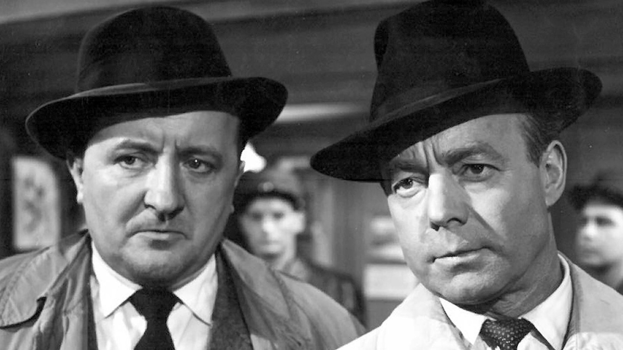 In „Es geschah am hellichten Tag“ (1958) spielte Siegfried Lowitz (links) an der Seite von Heinz Rühmann. (Bild: Praesens-Film AG)