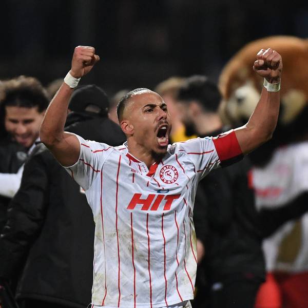 26.02.2026, xophax, Fussball - Verbands - Pokal Viertelfinale Bitburger-Pokal 2025/2026 SC Fortuna Köln gegen TSV Alemannia Aachen Robin Afamefuna SC Fortuna Köln Koeln *** 26 02 2026, xophax, Football Association Cup Quarterfinals Bitburger Pokal 2025 2026 SC Fortuna Köln vs TSV Alemannia Aachen Robin Afamefuna SC Fortuna Köln Koeln
