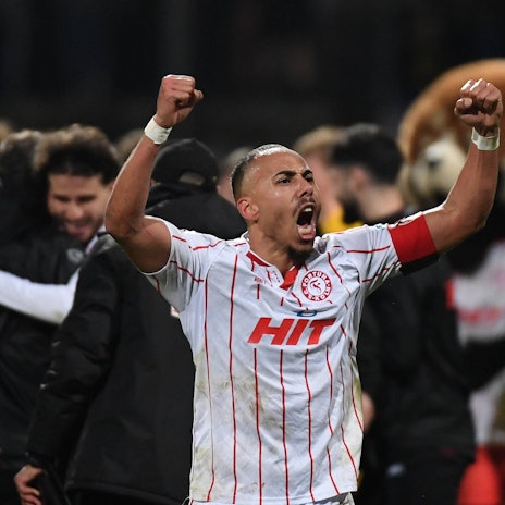 26.02.2026, xophax, Fussball - Verbands - Pokal Viertelfinale Bitburger-Pokal 2025/2026 SC Fortuna Köln gegen TSV Alemannia Aachen Robin Afamefuna SC Fortuna Köln Koeln *** 26 02 2026, xophax, Football Association Cup Quarterfinals Bitburger Pokal 2025 2026 SC Fortuna Köln vs TSV Alemannia Aachen Robin Afamefuna SC Fortuna Köln Koeln