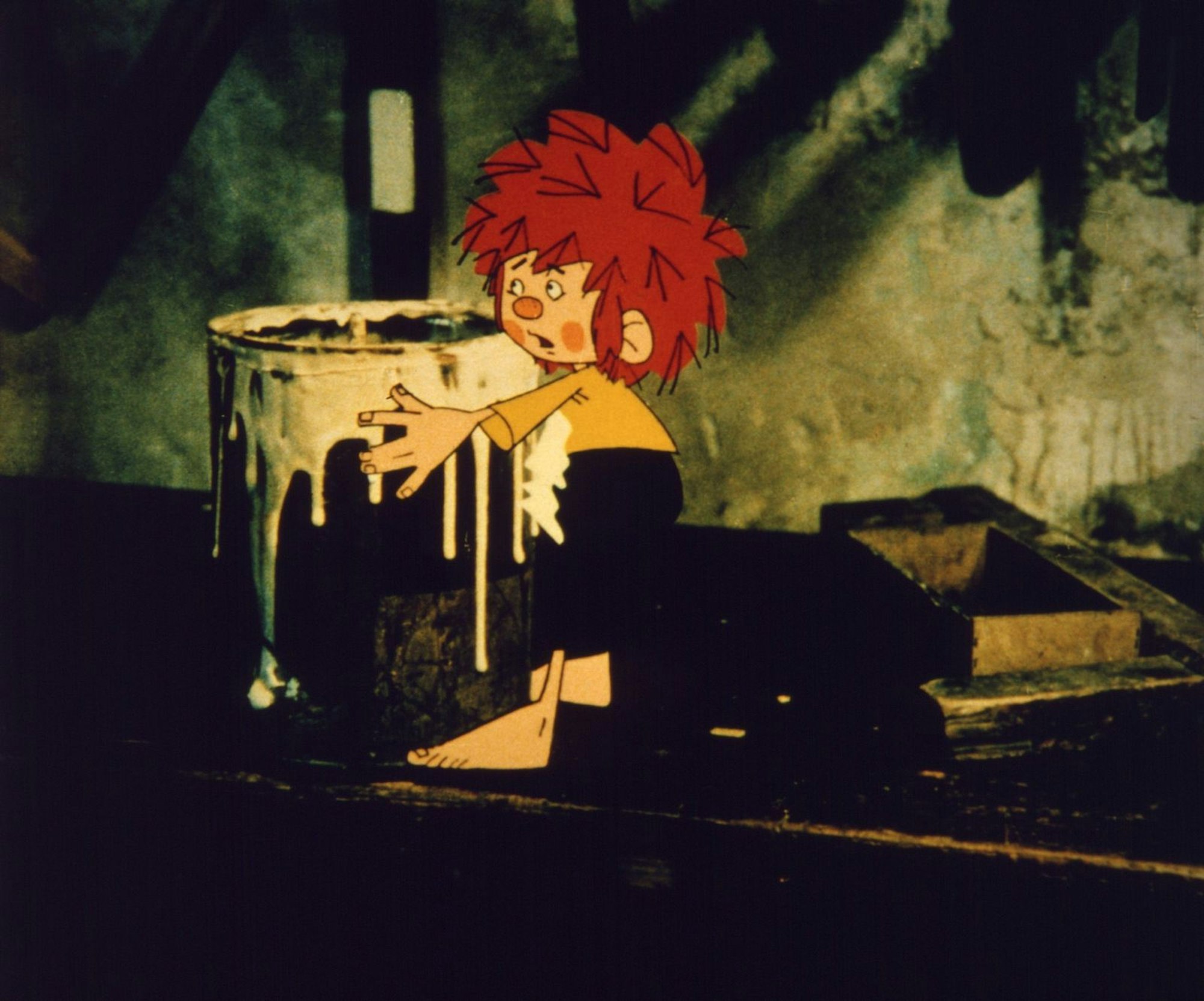 Pumuckl steht mit Leim auf dem Kriegsfuß. (Bild: BR / Infafilm / Barbara von Johnson)