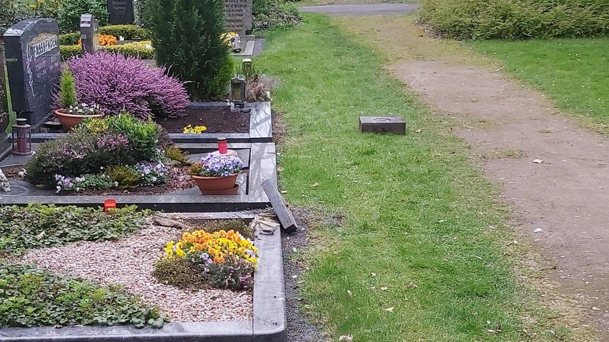 Zahlreiche Gräber wurden auf dem Friedhof in Köln-Niehl zerstört.