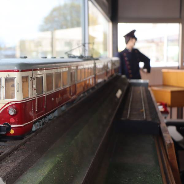 Zu sehen ist ein Eisenbahn-Modell.
