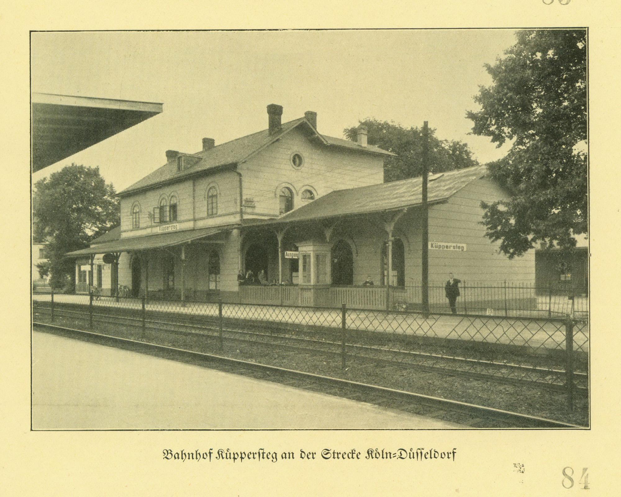 Bildquelle Verwaltungsbericht der Stadt Leverkusen von 1920 bis 1929 (Stadtbildarchiv Leverkusen) Bahnhof Küppersteg an der Strecke Köln Düsseldorf Foto: Stadt Leverkusen