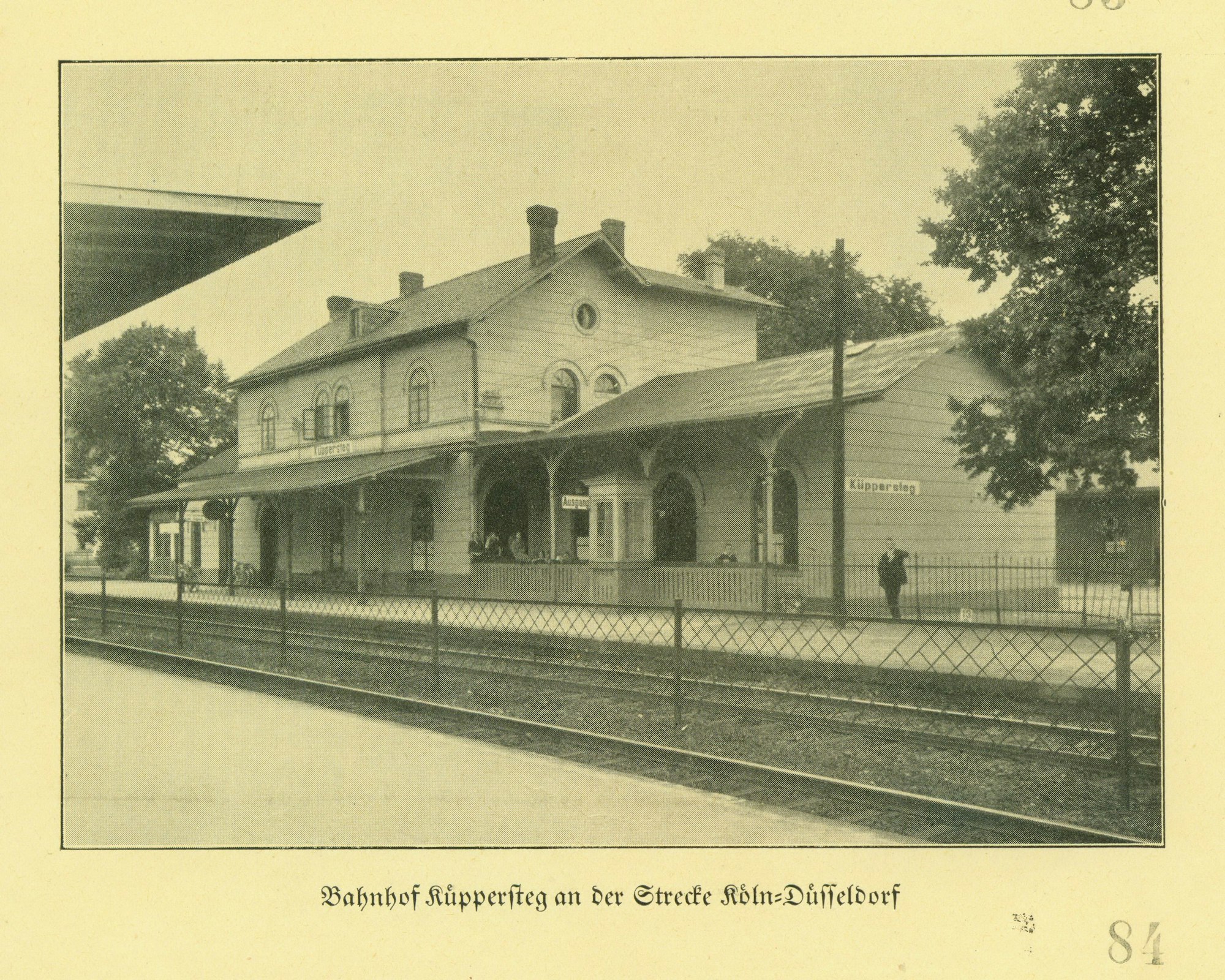 Bildquelle Verwaltungsbericht der Stadt Leverkusen von 1920 bis 1929 (Stadtbildarchiv Leverkusen) Bahnhof Küppersteg an der Strecke Köln Düsseldorf Foto: Stadt Leverkusen