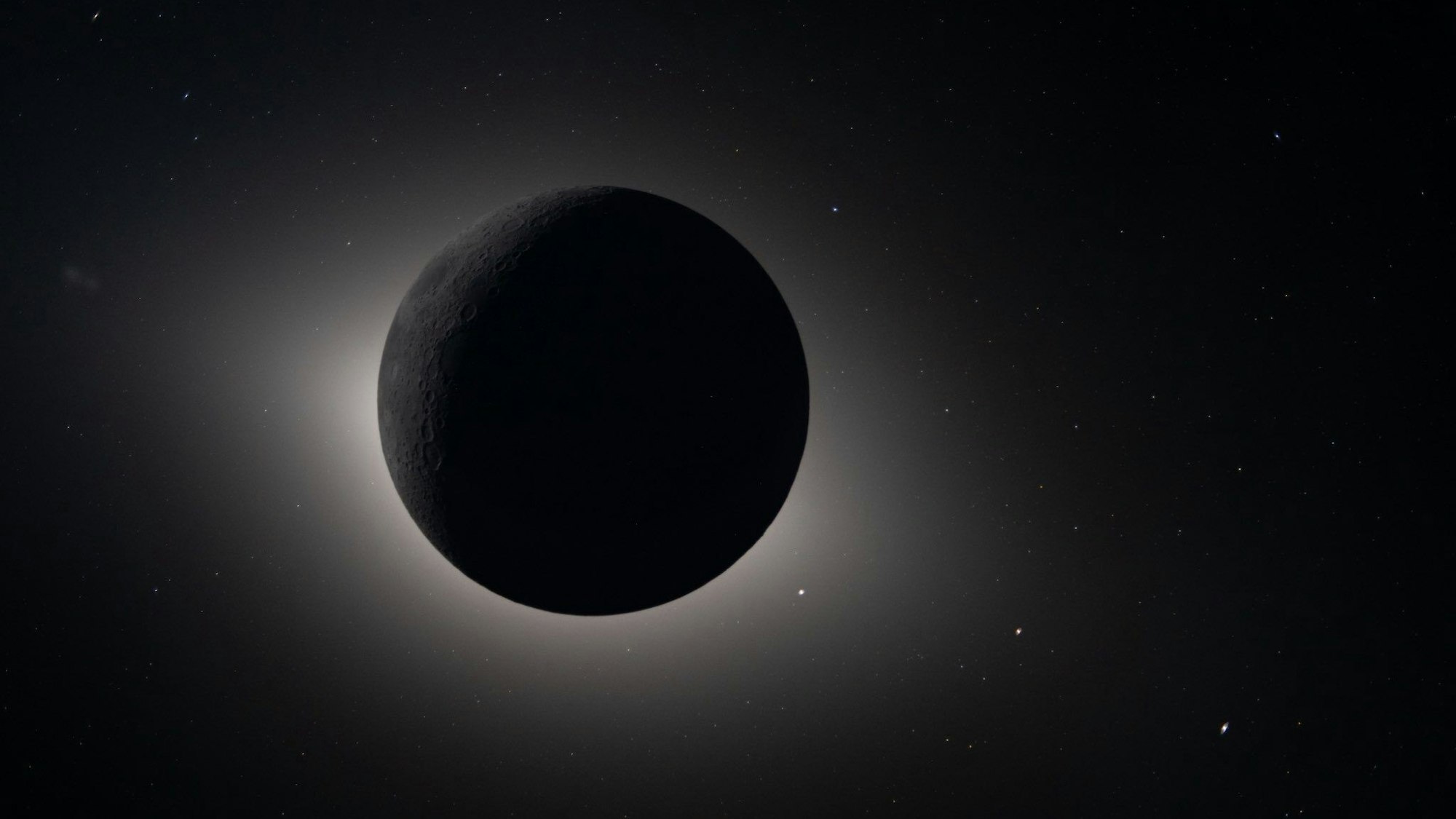 Auf diesem von der NASA zur Verfügung gestellten Bild, das die Artemis-2-Crew aus der Mondumlaufbahn aufgenommen hat, verfinstert der Mond die Sonne.