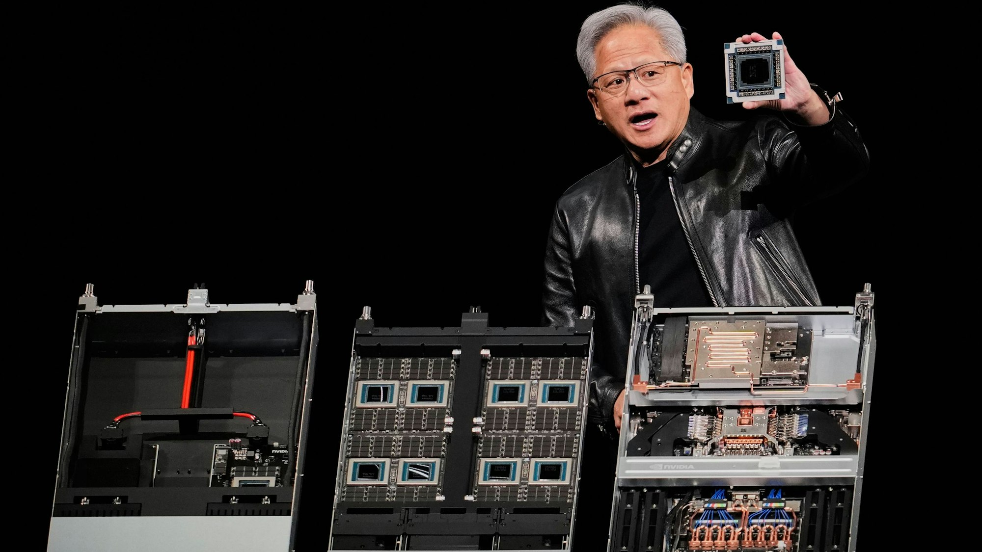 Das Foto zeigt den Mitgründer und Chef von Nvidia, Jensen Huang, bei einer Konferenz in San Jose in Kalifornien.