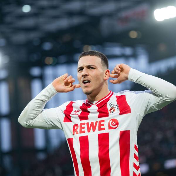 Said El Mala jubelt. Der Kölner Offensivspieler hat bisher in seiner ersten Bundesligasaison zehn Tore erzielt und bereitete vier Treffer vor.