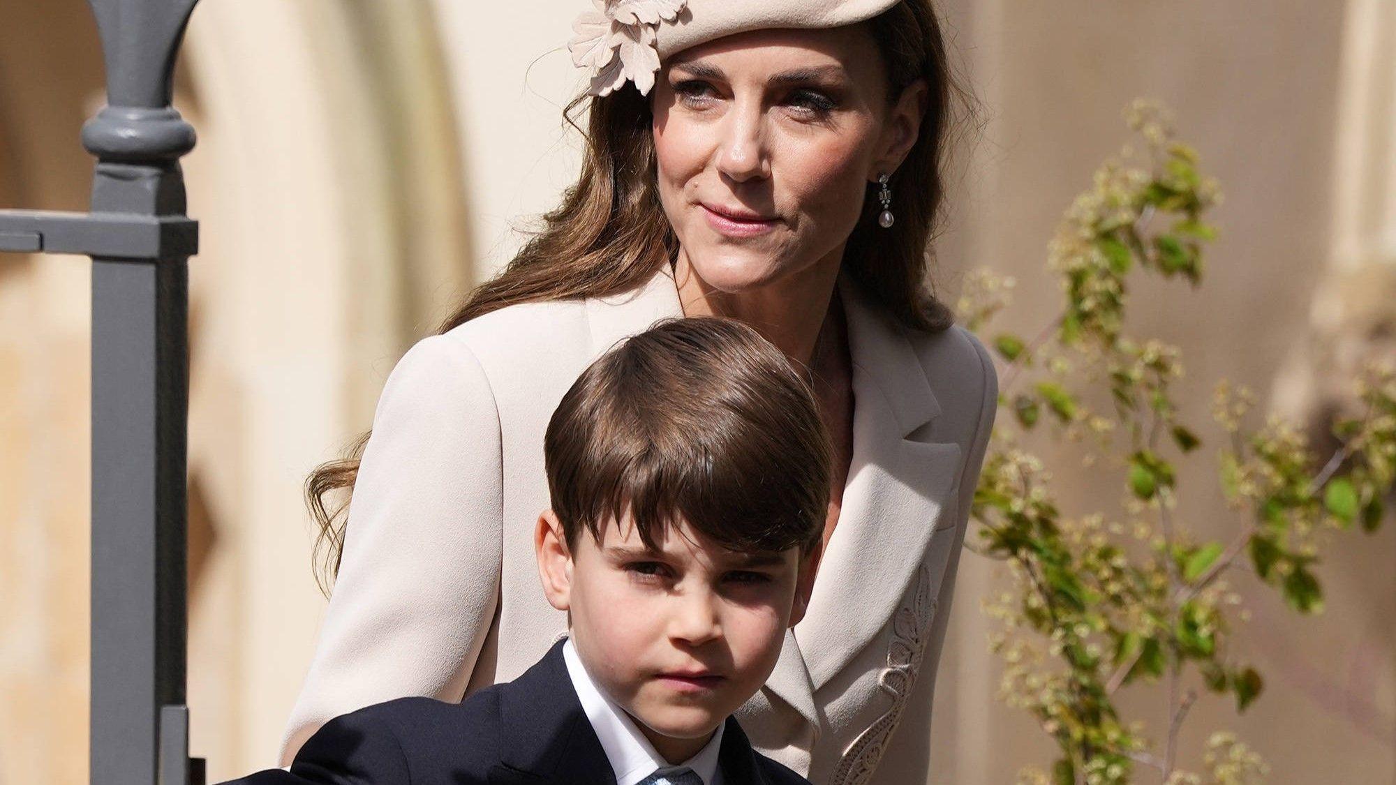 Prinzessin Kate und ihr Sohn Prinz Louis beim Ostergottesdienst.