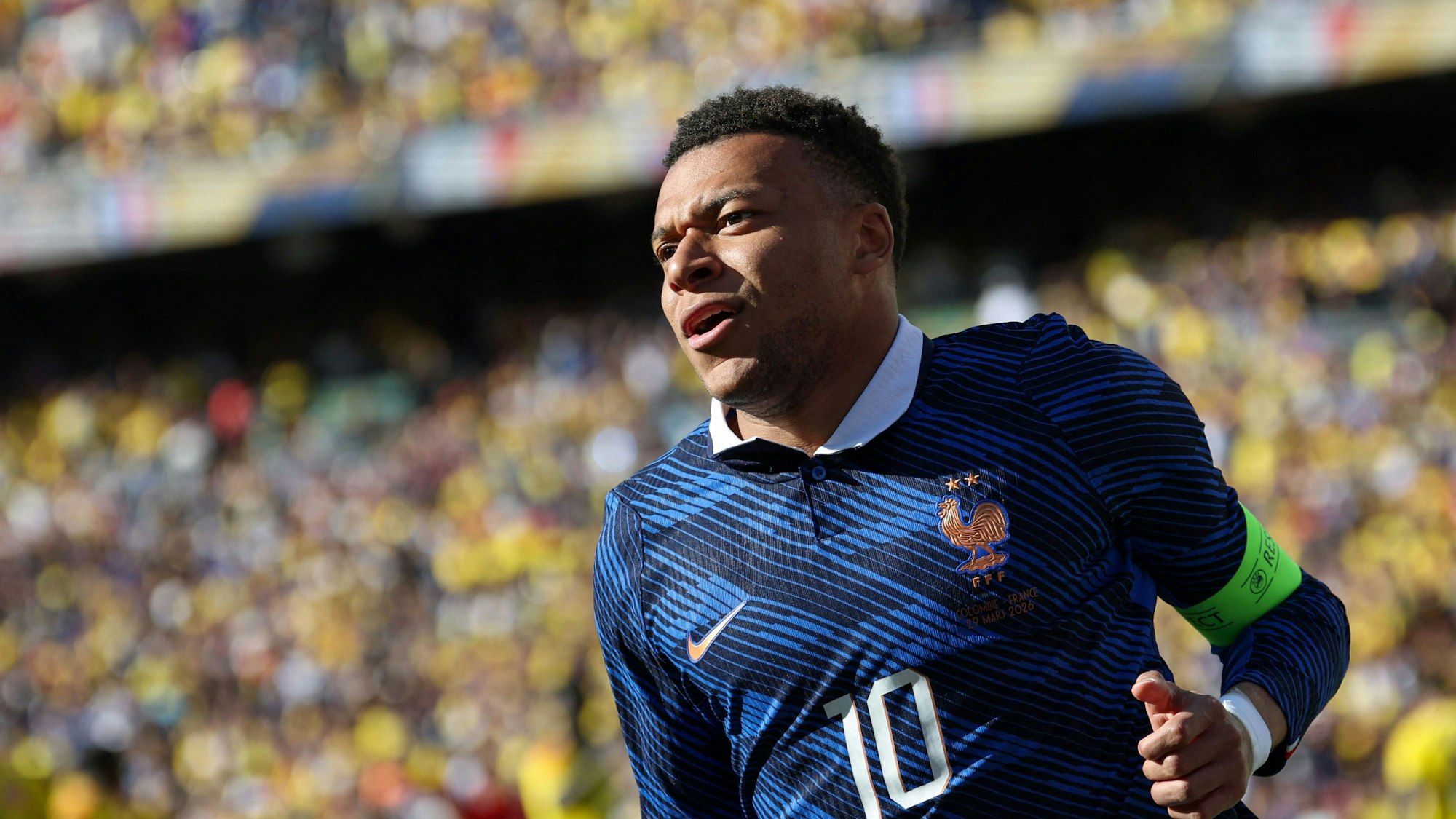 Kylian Mbappe im Nike-Trikot der französischen Nationalmannschaft.