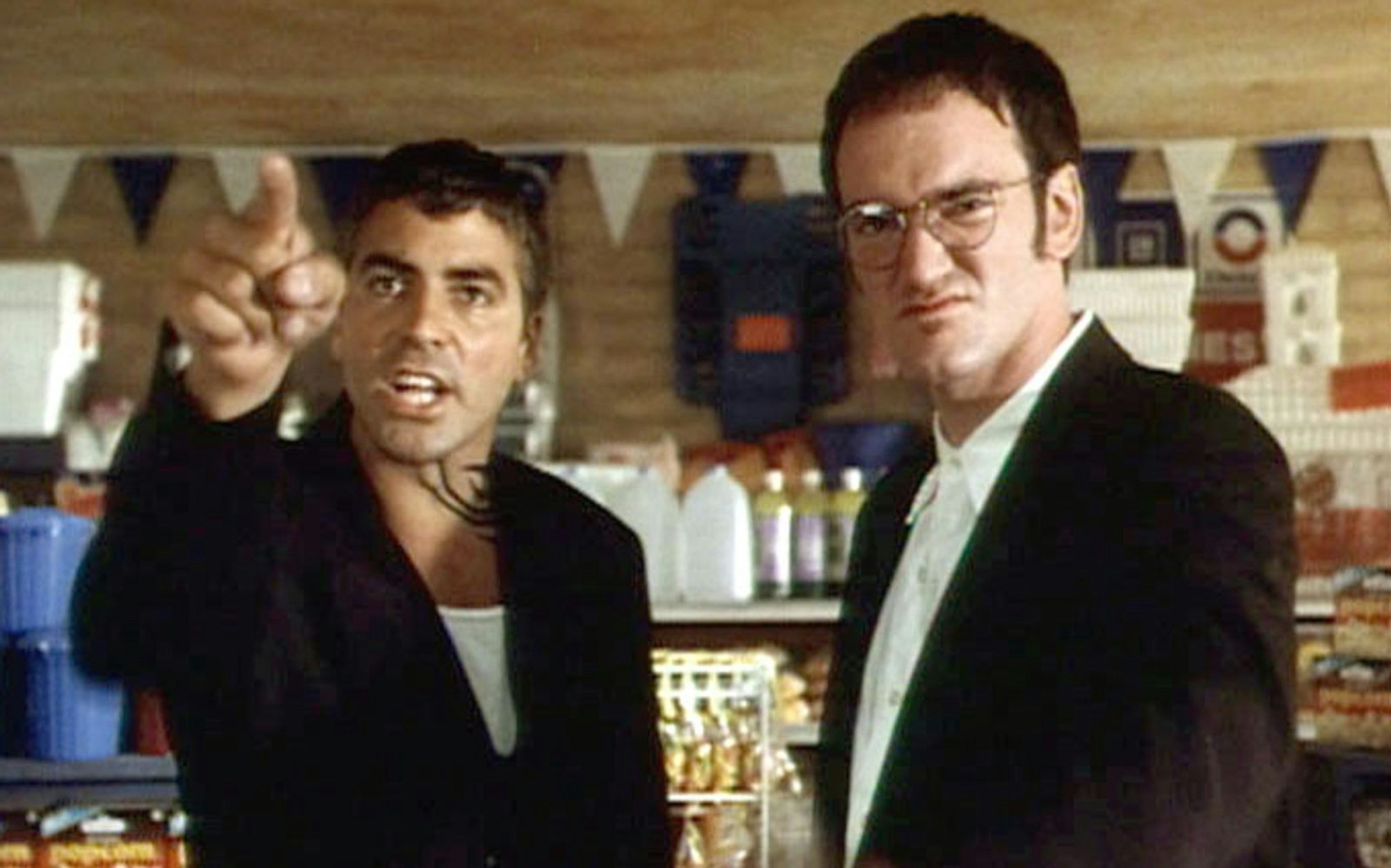 Seth (George Clooney, links) und Richard (Quentin Tarantino) sind fiese Gesellen. (Bild: RTLZWEI)