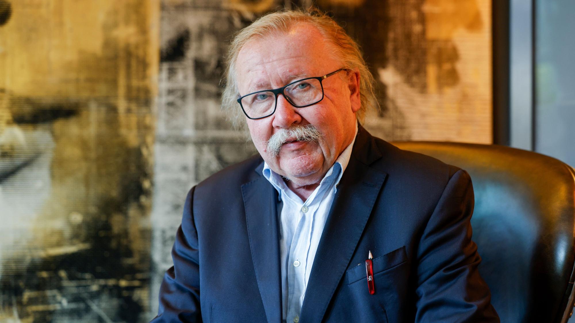 Peter Sloterdijk, Philosoph, Kulturwissenschaftler und Publizist, aufgenommen bei einem Interview mit der Deutschen Presse-Agentur.