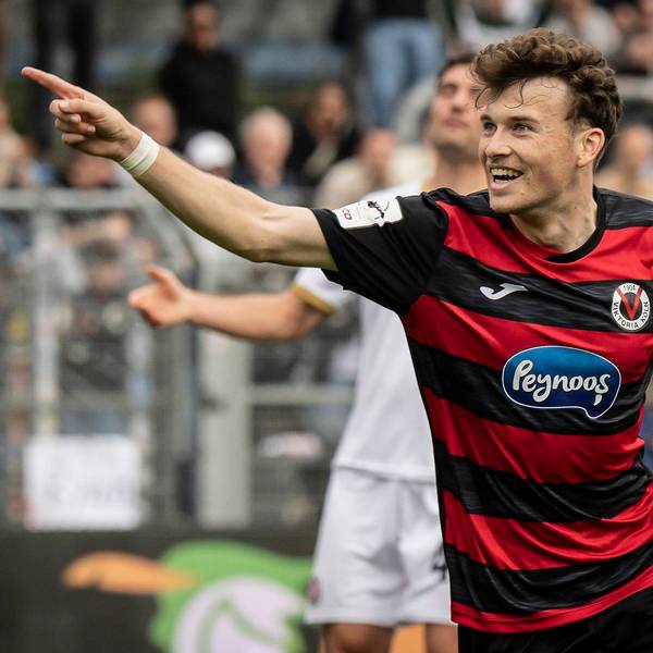 KOELN, GERMANY - APRIL 11, 2026: Lucas Wolf Viktoria Köln, 21 celebrates scoring his team s first goal during the 3rd division match between Viktoria Koeln vs. SV Wehen Wiesbaden at the Sportpark Hoehenberg on matchday 7 on April 11, 2026 in Koeln, Germany. DFL REGULATIONS PROHIBIT ANY USE OF PHOTOGRAPHS AS IMAGE SEQUENCES AND/OR QUASI-VIDEO. Nordrhein-Westfalen Germany Copyright: xAxelxKohringx