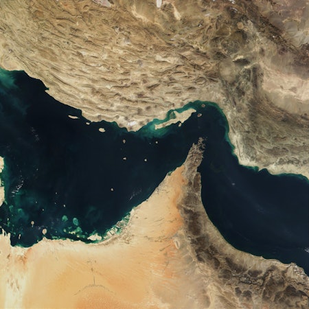 Der Persische Golf, die Straße von Hormus und der Golf von Oman in einer undatierten, von der NASA zur Verfügung gestellten, Satellitenaufnahme.