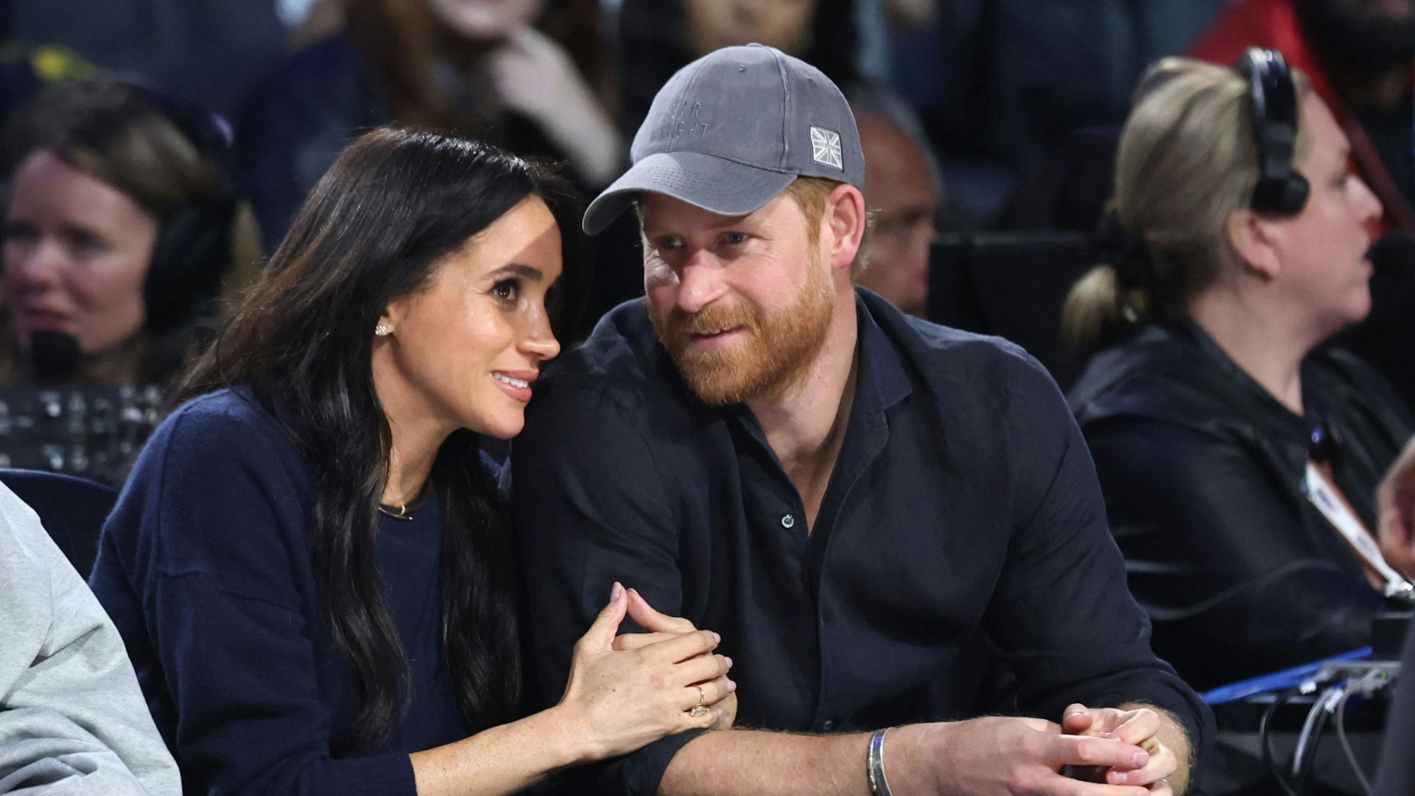Prinz Harry und Herzogin Meghan beim NBA All-Star Game in Inglewood.