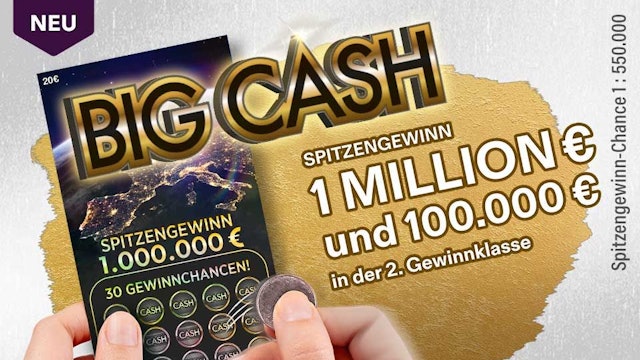 Das erste europäische Kooperations-Los von WestLotto: Big Cash.
