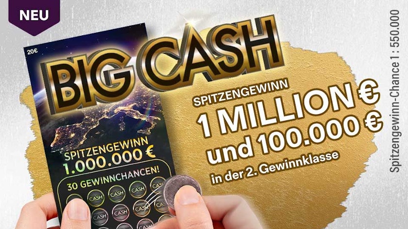 Das erste europäische Kooperations-Los von WestLotto: Big Cash.