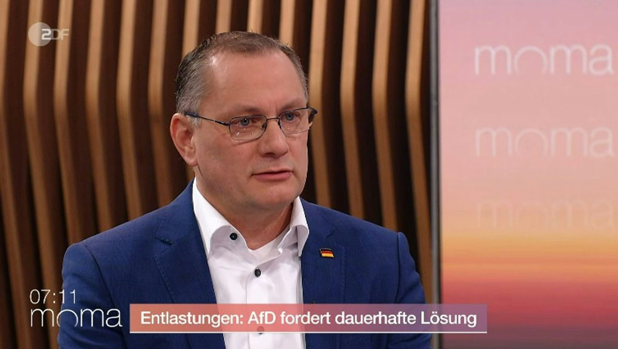 AfD-Fraktionsvorsitzender Tino Chrupalla war am Dienstagmorgen im ZDF-Morgenmagazin zu Gast. (Bild: ZDF.de)