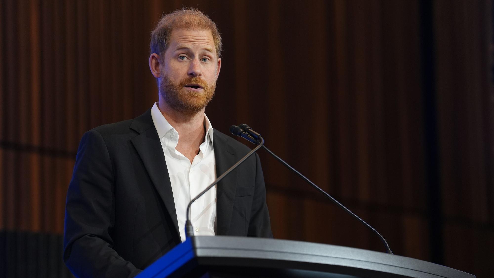 Prinz Harry hält die Grundsatzrede auf dem InterEdge-Gipfel im Centrepiece in Melbourne Park.